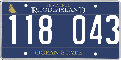 RI license plate 118043