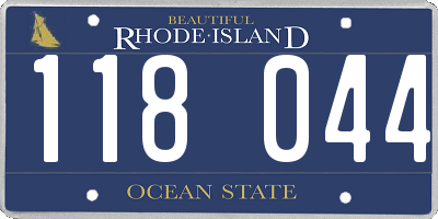RI license plate 118044