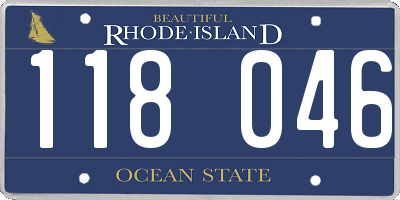 RI license plate 118046