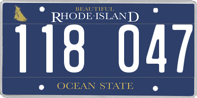 RI license plate 118047