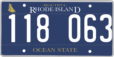 RI license plate 118063