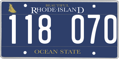 RI license plate 118070