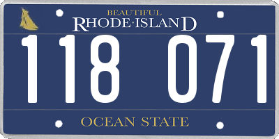 RI license plate 118071