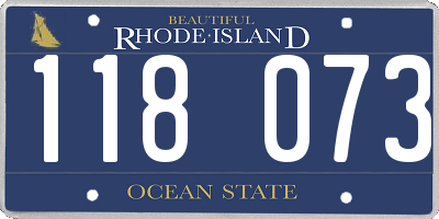 RI license plate 118073