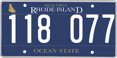 RI license plate 118077