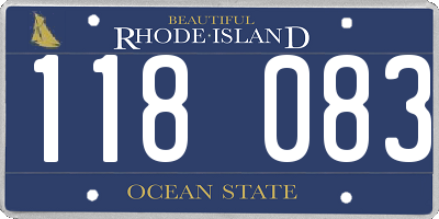 RI license plate 118083