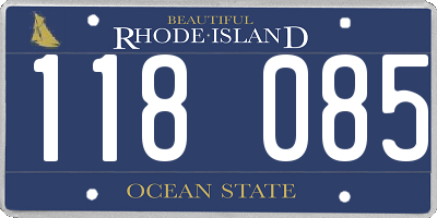RI license plate 118085