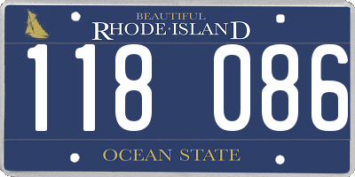 RI license plate 118086