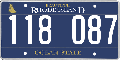 RI license plate 118087