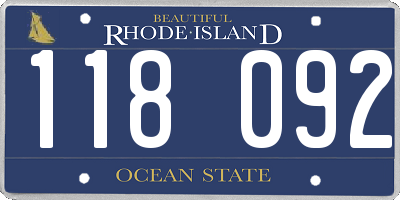 RI license plate 118092