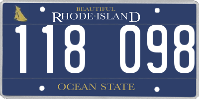 RI license plate 118098