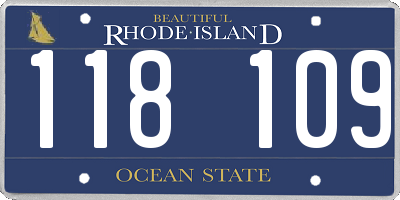 RI license plate 118109