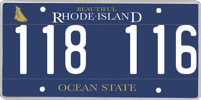 RI license plate 118116