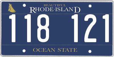 RI license plate 118121