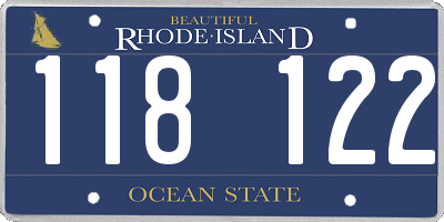 RI license plate 118122