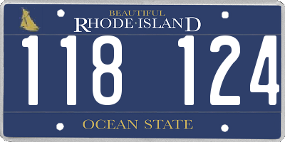 RI license plate 118124