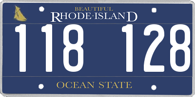 RI license plate 118128
