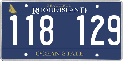 RI license plate 118129