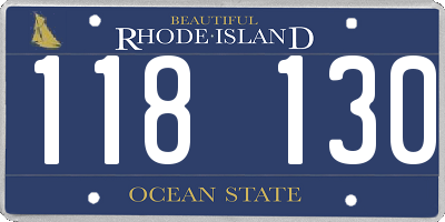 RI license plate 118130
