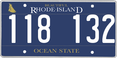 RI license plate 118132