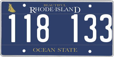 RI license plate 118133