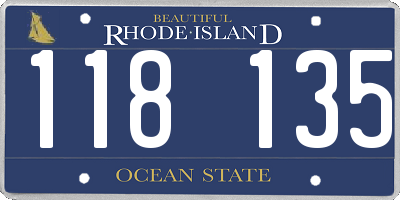 RI license plate 118135