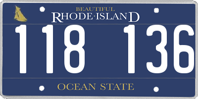 RI license plate 118136