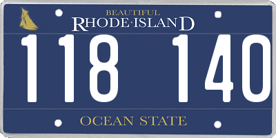 RI license plate 118140