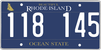 RI license plate 118145