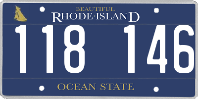 RI license plate 118146