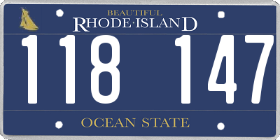 RI license plate 118147