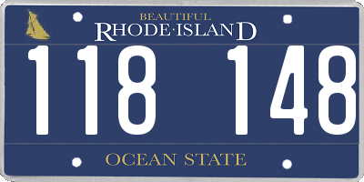 RI license plate 118148