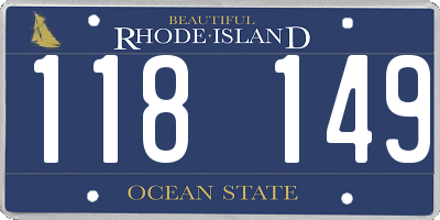RI license plate 118149