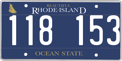 RI license plate 118153
