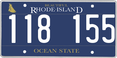 RI license plate 118155