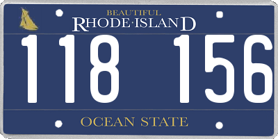 RI license plate 118156