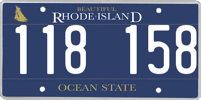 RI license plate 118158