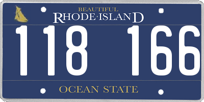 RI license plate 118166