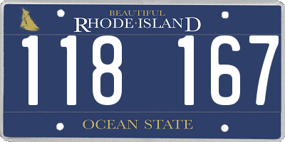 RI license plate 118167