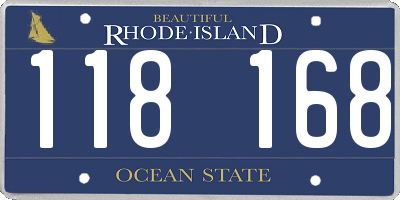RI license plate 118168