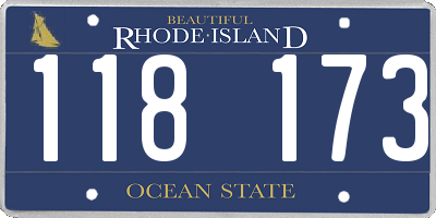 RI license plate 118173