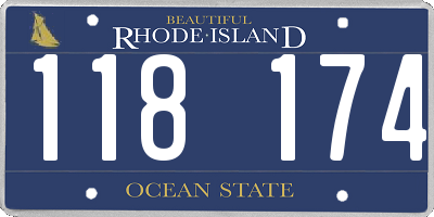 RI license plate 118174
