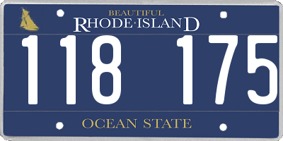RI license plate 118175