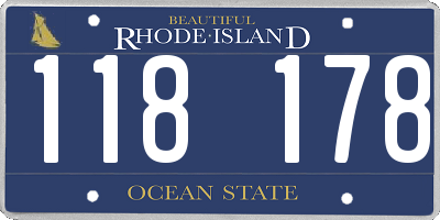 RI license plate 118178
