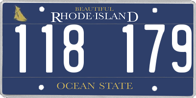 RI license plate 118179