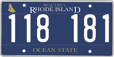 RI license plate 118181