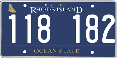 RI license plate 118182