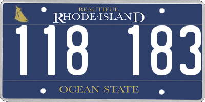RI license plate 118183