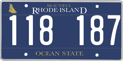 RI license plate 118187