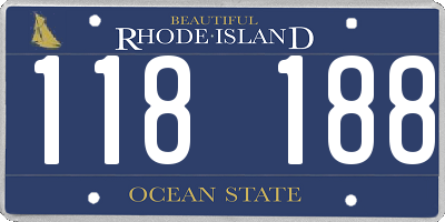 RI license plate 118188